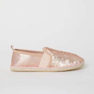 H&M Girl Sequined slip on shoes-size 3 BNWT